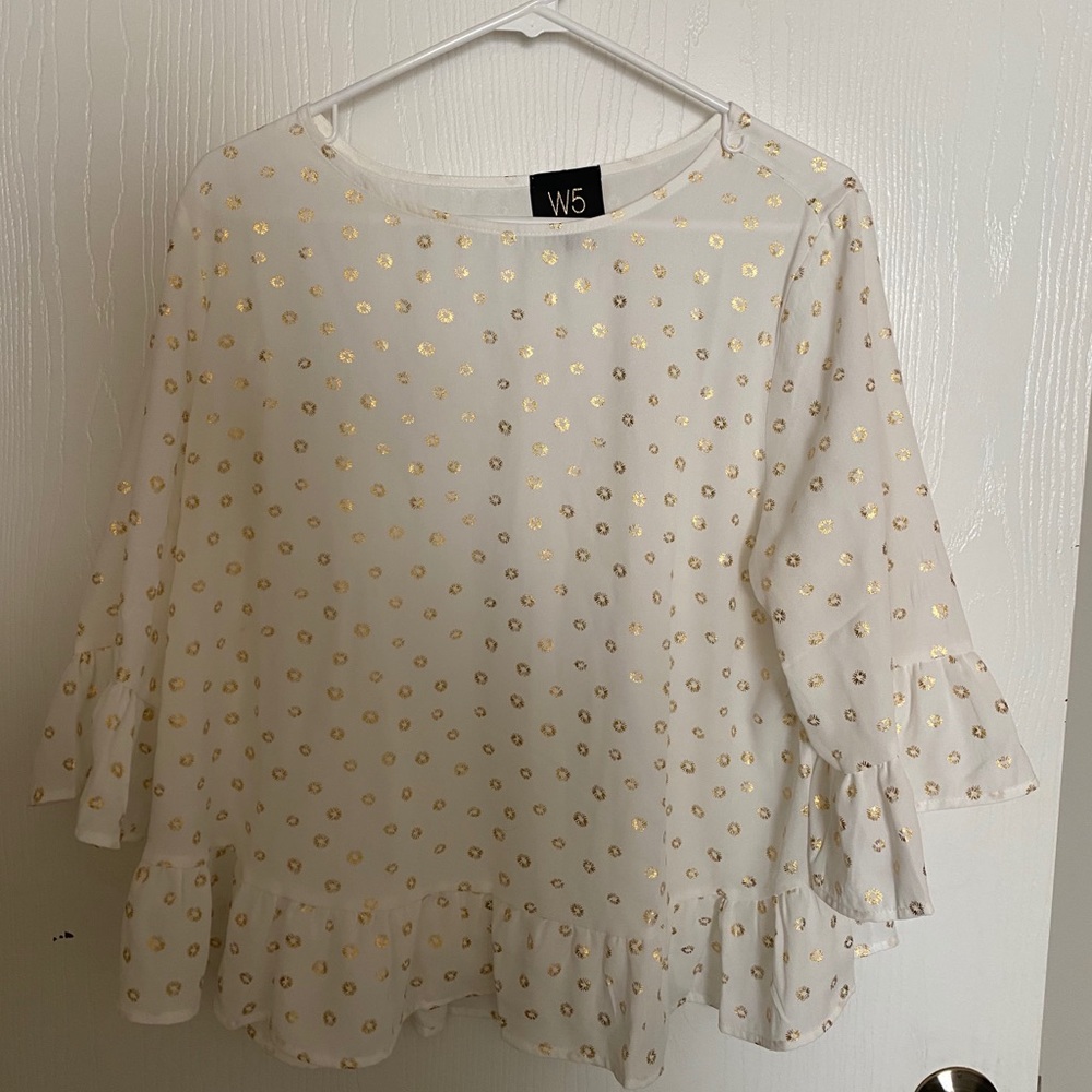 White and Gold Blouse